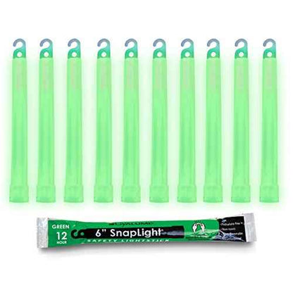 Cyalume Glow Sticks Military Grade Lightstick - Premium Green 6¡± SnapLight Emergency Chemical Light Stick with 12 Hour Duration , 10 Pack