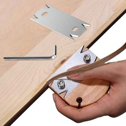 Edge Banding Trimmer for Woodworking & 1PCS Replacement Blade,Edge Corner Planer with Hanging Strap,Edge Banding Cutter,Hand Planer Edge Bander,for Deburring, Chamfering and Trimming