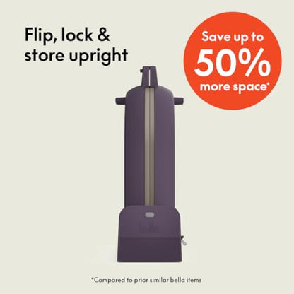 bella Flip-n-Store Waffle Maker with EverGood™ Ceramic Nonstick Coating, Fits-anywhere™ Kitchenware, Power Indicator Light, Cool Touch Handle & Cord Wrap, 7” Wide & 1" Deep Plates, 1000 Watt, Oatmilk