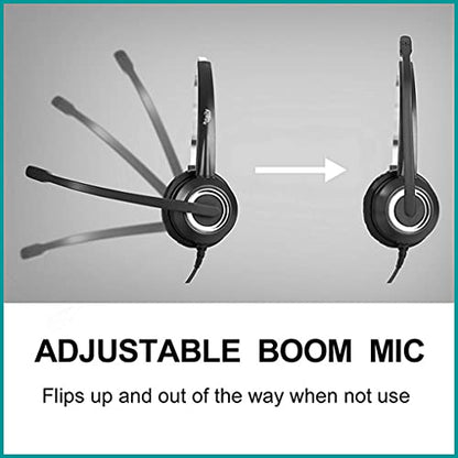 Polycom Phone Headset Noise Cancelling Mic RJ9 U10P Bottom Cable Compatible with Polycom VVX, Shoretel, Nortel Phones