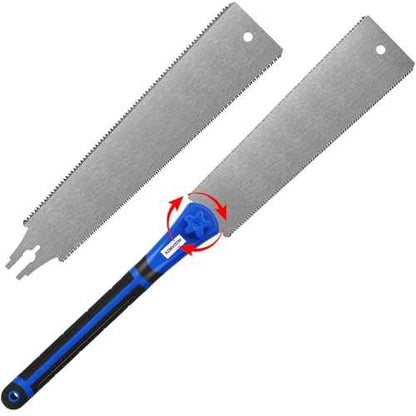 Japanese Pull Saw Set 9.5" & 11.5" Double Edge Flush Cut Saw, Flexible SK5 Ryoba Replaceable Blades 14/18 & 7/11 TPI, Non-Slip Ergonomic Handle, Japanese Hand Saws for Woodworking Tools