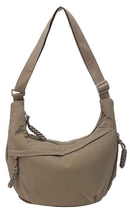 Nylon Crescent Crossbody Bag for Women Shoulder Tote Handbag Casual Sling Bag Dumpling Purse Bag for Outdoor Travel