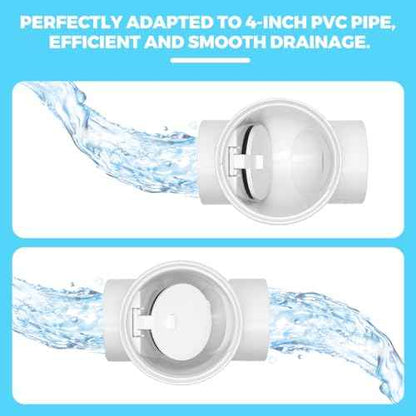 4" PVC Backwater Valve, 4 Inch Back Flow Preventer Valve, Backflow Water Valve Prevents Sewage Backflow