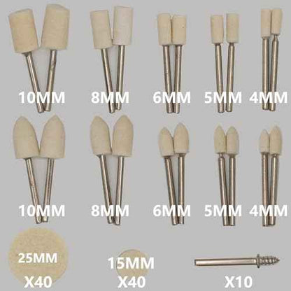 110PCS Wool Buffing Polishing Wheel for Dremel Tool Kit, Jewelry Making Tools for Dremel Tool- 1/8 Inch Shank with Storage Case
