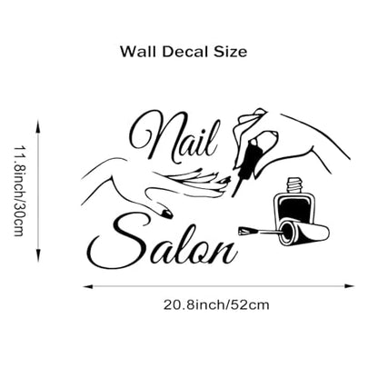 Lchen Nail Salon Wall Decal, Nail Polish Wall Sticker Removable Art Shop Store Decoration
