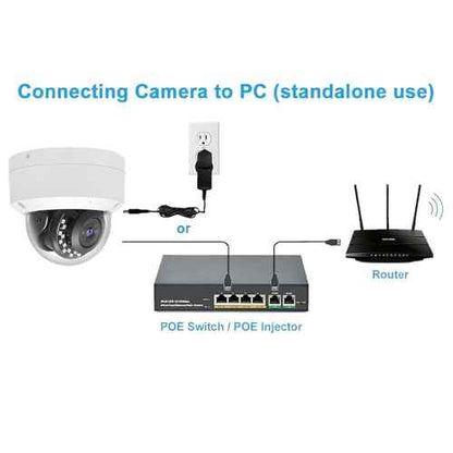 Real HD 5MP Vandal PoE IP Camera Outdoor, 2.8mm Wide Angle, H.265, 65ft IP67 Waterproof, Must Work with a NVR, Does not Work by Itself.