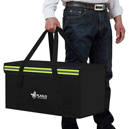 FLASLD Large Fireproof Document Bags, 24x12x12¡± Waterproof Storage Firesafe Bag, Fireproof Folder Safe Box for Cash, Valuables & Passport, Silicone Coating & Zipper Closure