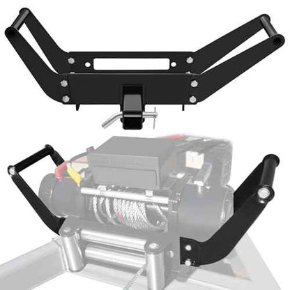 JY PERFORMANCE Cradle Winch Mount Mounting Plate 8000-13000 Lbs Capacity Winch Mounting Hitch Receiver Recovery Winches Foldable 10 x 4-1/2