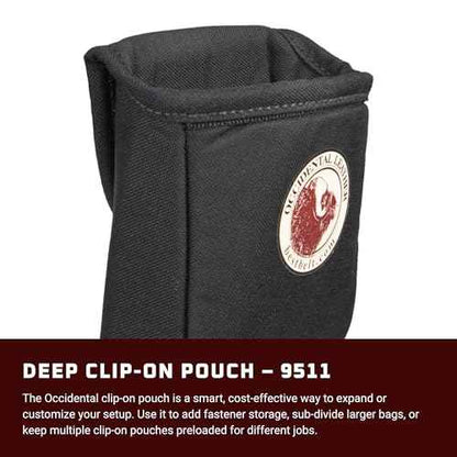 Occidental Leather Deep Clip-On Pouch - Black - Fits Up to 2¡± Work Belt - Made in USA
