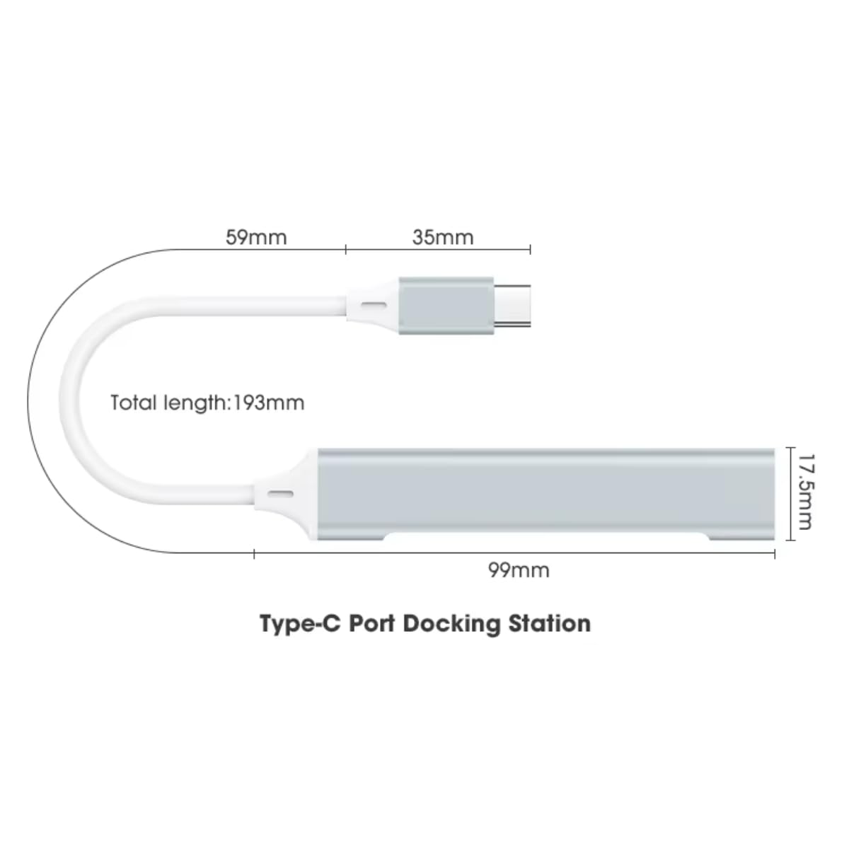 USB C to USB Hub Adapter, 4 Port (1 USB 3.0 + 3 USB 2.0), 5Gbps High Speed Data, Slim Aluminum Type C Hub for MacBook & USB-C Laptops (Silver)