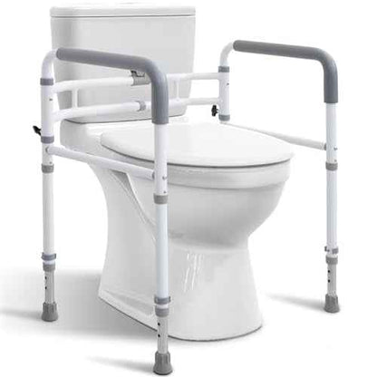 Toilet Rails - Toilet Safety Rail for Elderly Adults - Adjustable Bathroom Toilet Handles - Toilet Safety Frame & Rails - Toilet Grab Bars for Senior, Handicap & Disabled,Fits Most Toilets