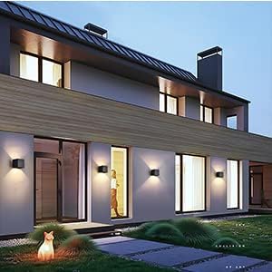Outdoor Wall Lights Exterior Wall Sconce,ETL Listed Up and Down Lights Outdoor Porch Light,20W 6500K Modern Wall Sconce,4.72-inch Indoor Sconces Wall Lighting for Entryways,Hallways(Black-1 Pack)