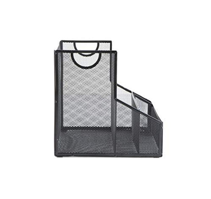Mind Reader Desktop Organizer, Vertical File Storage, Letter Size, Office, Metal Mesh, 12.15" L x 9.5" W x 9.5" H, Black