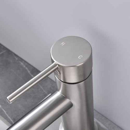 Single Handle Bathroom Faucet with Metal Drain Assembly and Escutcheon, Brushed Nickel