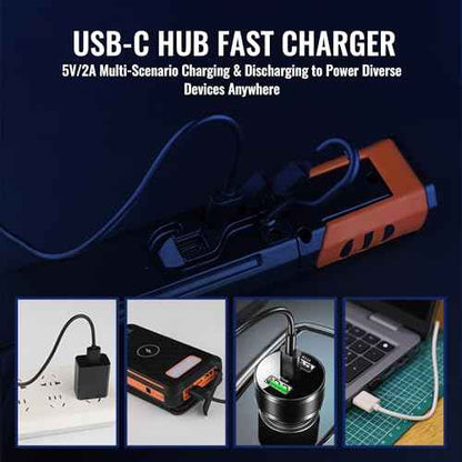 Magnetic Rechargeable Underhood Work Light for Mechanic, 7800mAh 12H, IP65 Waterproof, 360¡Æ Rotating, 4 Modes (2700K-6500K), USB-C Fast Charge, for Car Repairing/Garage/Emergency