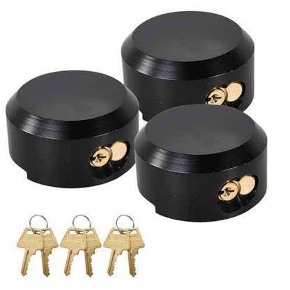 3 Pack Puck Locks for Trailers Keyed Alike 2-7/8¡± Hidden Shackle Padlocks Heavy Duty Solid Steel Trailer Door Lock W/6 Keys High Security Anti Theft Van Door Lock for Trucks Shed