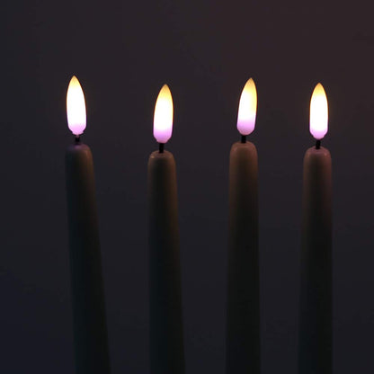 Wondise Flameless Flickering Taper Candles with Remote and Timer, 11 Inch Battery Operated Real Wax 3D Flame Ivory Window Candle for Christmas Home Decoration, Set of 4(D0.78 inch x H11 inch)