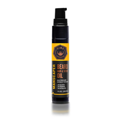 GIBS Beard, Hair & Tattoo Oil - Softens & Strengthens Beard Growth, Moisturizes Skin (4 Scents, 2 Sizes)