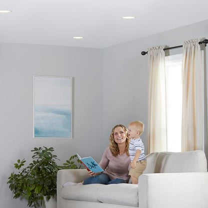 Amazon Basics Smart BR30 LED Light Bulb, Dimmable Soft White (2700K), 9W (60W Equivalent), 800LM, Works with Alexa Only, 2.4 GHz Wi-Fi, No Hub Required, 4 Pack