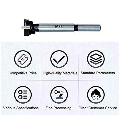 Forstner Drill Bits 20mm (25/32 inch) Tungsten Carbide Upgraded Version Higher Hardness Wood Hole Saw Auger Opener Woodworking Drilling Tool Wood Cutter