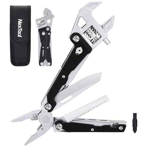 NexTool W4 Adjustable Ratchet Wrench Multitool, 11-IN-1 Foldable EDC Tool with Pliers, Knife, Saw and Screwdriver, Multi Tool for Camping, DIY, and Gifts for Him