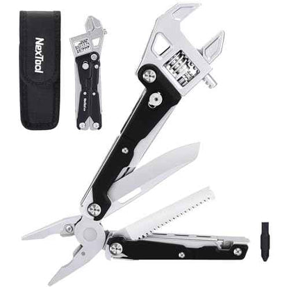 NexTool W4 Adjustable Ratchet Wrench Multitool, 11-IN-1 Foldable EDC Tool with Pliers, Knife, Saw and Screwdriver, Multi Tool for Camping, DIY, and Gifts for Him
