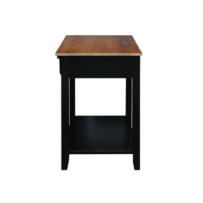 Casual Home Owl Night Stand with USB Port Charging Station and Drawer, 17.5" W x 14.25" D x 24.5" H, Natural Gray