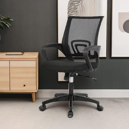 PayLessHere Home Office Chair Desk Computer Chair Adjustable Ergonomic Lumbar Support Armrest Executive with High Density Mesh 360 Degree Swivel Chair for Men Women Adults, Black
