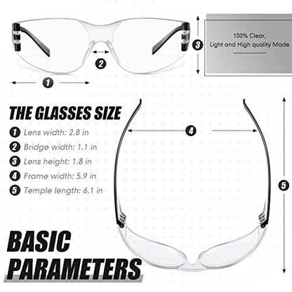 Chumia 48 Pairs Safety Glasses Protective Eyewear Goggles Scratch Impact Resistant Eye Protection for Men Women Work