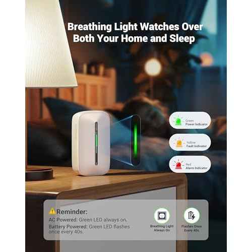 Ecoey Carbon Monoxide Detectors Plug-in with Advanced Electrochemical Sensor 10 Year Carbon Monoxide Detector Foldable Plug with Battery Backup CO Detector for Home and Kitchen FJ146A, 2Packs