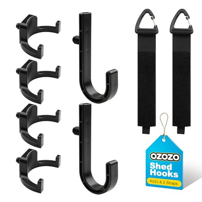 Shed Accessories for Suncast | Heavy Duty ABS Storage Shed Hooks | J&U Shape Tool Hooks Compatible with Craftsman&Suncast Storage Shed