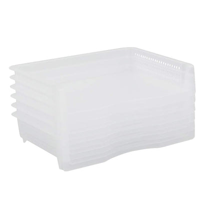 Kiddream 6 Tier Clear Plastic Document Letter Trays, Stackable Paper File Tray