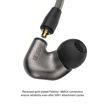 Sennheiser IE 600 In-Ear Audiophile Headphones - TrueResponse Transducers for Equisitely Neutral Sound, Includes balanced cable, Gray, Black