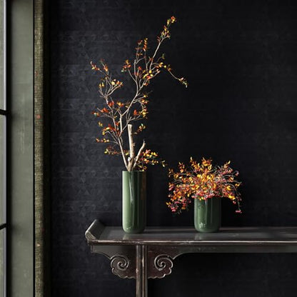 CRE8TIVE Black Peel and Stick Wallpaper Textured Modern Black Contact Paper for Cabinets Countertops Waterproof Triangle Diamond Geometric Removable Wallpaper for Bedroom Bathroom Accent Walls 12"x80"