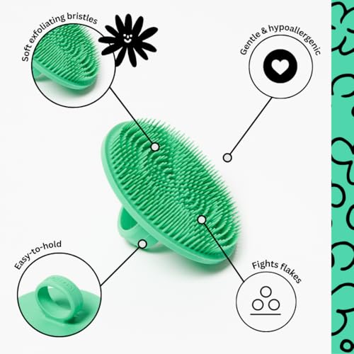 Boie USA Face Scrubber - Handheld Facial Tool, Deep Cleansing Exfoliating Facial Brush. Fights Acne with Gentle, Silicone-Like Bristles, Long Lasting, & Hypoallergenic (Blue)