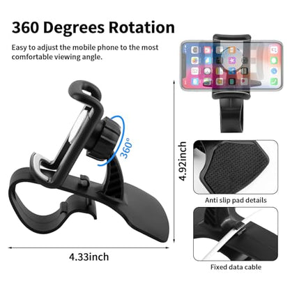 Universal Car Phone Holder Mount,360°Rotation Dashboard Phone Holder for Your Car Accessories,car Phone Mount with 4 to 7" Smartphones