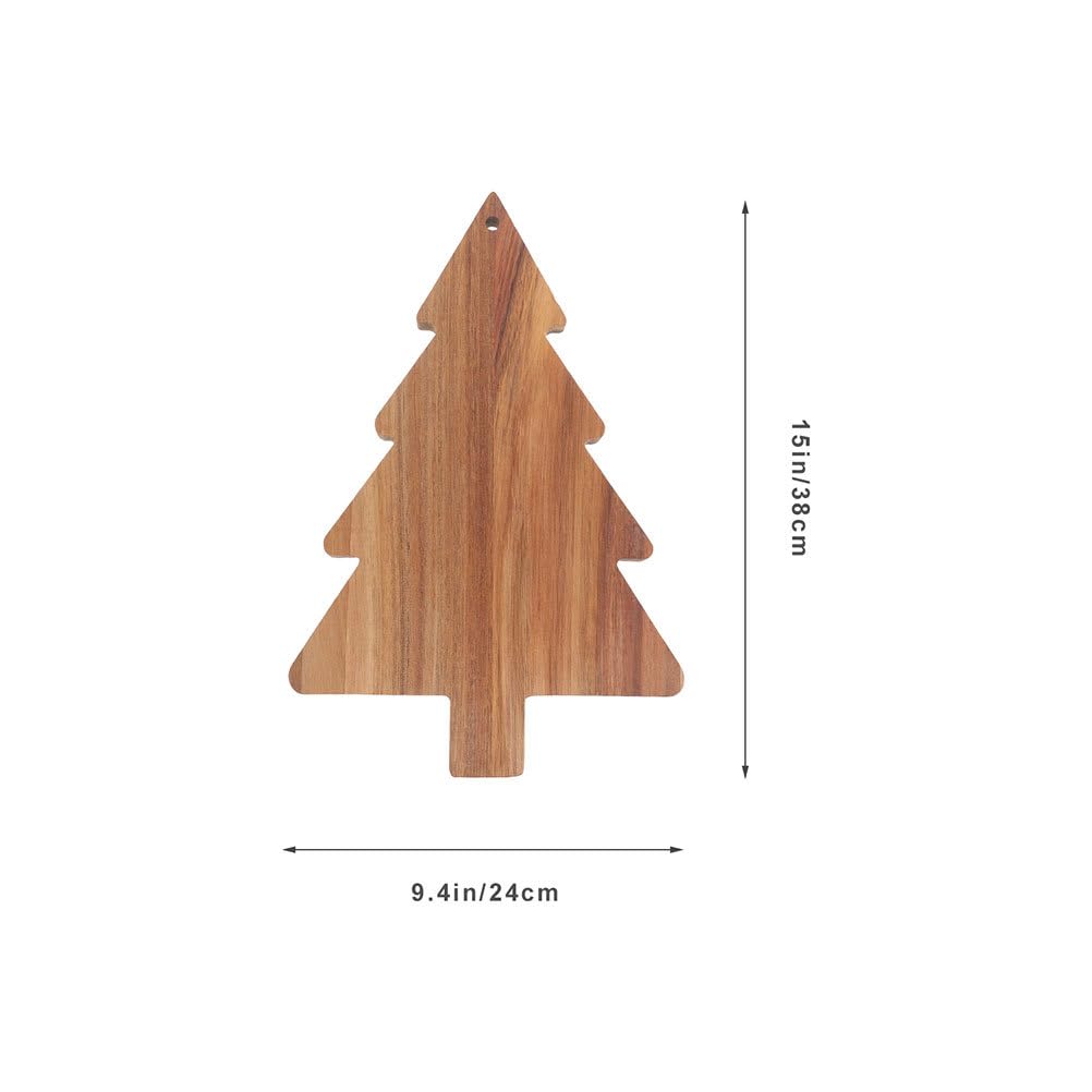 Healeved 2pcs Christmas Tree Charcuterie Board, Wooden Cutting Board Xmas Tree Serving Kitchen Chopping Cheese Sushi Fruits Snacks Candy Platter