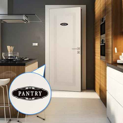 3PCS Bathroom/Laundry Room/Pantry Door Signs Sticker, Self-Adhesive Weatherproof and Fade-Resistant Vinyl Bathroom Door Decal Decor for Home, House, Business, Office, Apartment£¨9" x 3.5"£©