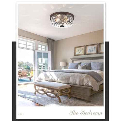 12 Inch Farmhouse Flush Mount Ceiling Light, 2 Light Industrial Close to Ceiling Light, Industrial Ceiling Lighting Fixture for Kitchen Hallway Bedroom Living Room (12.2 Inch Oil Rubbed Bronze)
