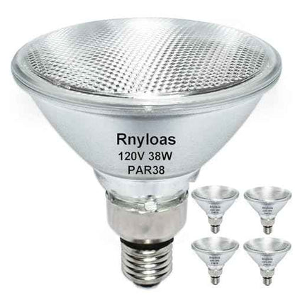 4 Pack Long Lifespan PAR38 Flood Light Bulb, Dimmable 38W 120V, High Output 400LM, Warm White, E26 Base, Indoor/Outdoor