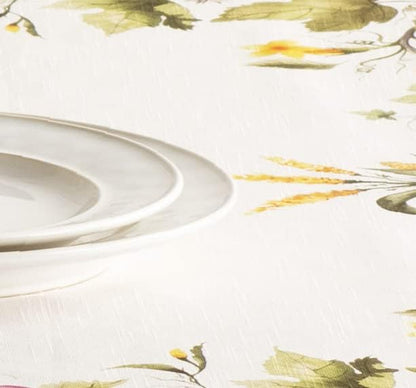 Maison d' Hermine Table Cloth Square Table 100% Cotton 60 x 60 Inches Fall Tablecloth Reusable Everyday Use for Thanksgiving Christmas Decorations Dining Farmhouse (Pumpkin Garden - Cloudy Cream)