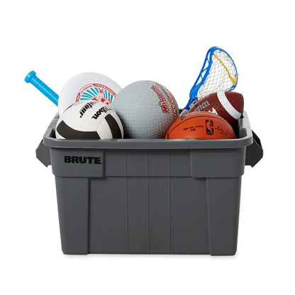 Rubbermaid Commercial Products BRUTE Tote Storage Bin with Lid, 20-Gallon, Gray, Rugged/Reusable Boxes for Garage/Moving/Camping/Basement Storage/Kitchen/Warehouse/Outdoor, Pack of 1