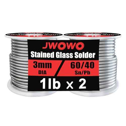 60/40 Solder for Stained Glass, 1/8"(3mm) Dia, 2 lb Spool