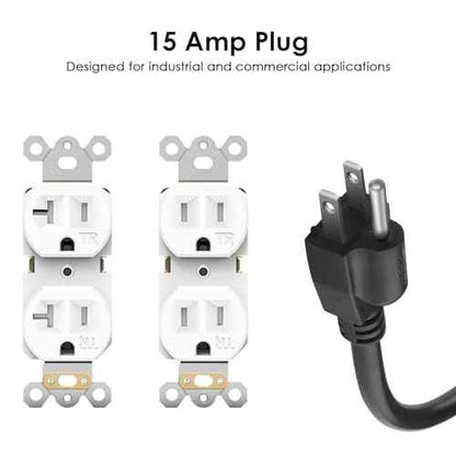 JUNNUJ Heavy Duty 20 Amp Surge Protector 4800J, Garage Metal 8 Outlets 12 Gauge, High Amp 5-15P Adapter Shop 6-20R T-Slot Industrial Outlet, 10 FT Extension Cord Commercial for Appliance