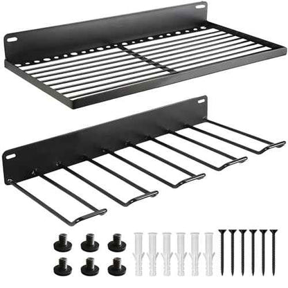 Resin Storage Shed Shelf, Wall Mounted Storage Basket Shed Accessory Set with Bolts, Compatible with Suncast Sheds, Garage Power Tool Rack, Easy Installation