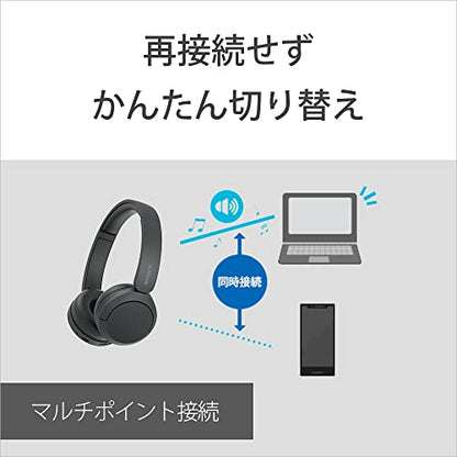 Sony WH-CH520 Best Wireless Bluetooth On-Ear Headphones with Microphone for Calls and Voice Control, Up to 50 Hours Battery Life with Quick Charge Function, Includes USB-C Charging Cable - Beige