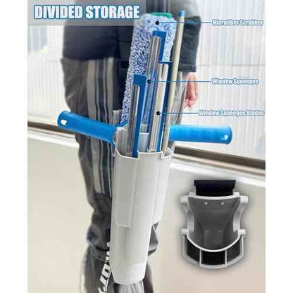 Window Cleaning Holster with Belt, Removable Side Bucket, Detachable Squeegee Holder Tool, Carry Multiple Tools on Waist, Ideal Cleaners Kit