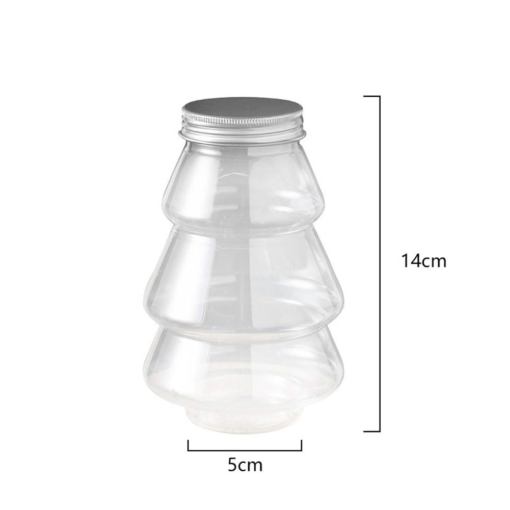 esowemsn 6PCS Clear Plastic Candy Boxes Christmas Tree Shaped Sweet Jar Christmas Favor Boxes Chocolate Treat Party Favor Jar Container Holders for Christmas Party Decorations