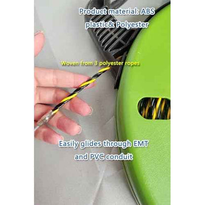 Electrical Fish Tape 1/6-Inch x 100-Foot Fish tape Wire Puller 100ft PET Diameter 3 Wires Twisted with Guide Spring Optimized Housing and Handle Wire Threader Wire Puller¡¼4.5mm*30m¡½