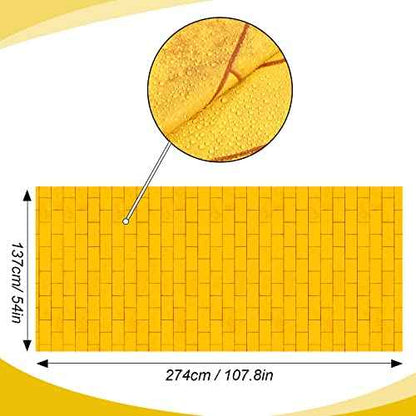Chuangdi Gold Brick Stone Wall Backdrop Stone Wall Scene Setter Sheet Wallpaper Curtains Door Removable Brick Tablecloth Photo for Winter Halloween(2 Sheets,4.49 x 8.99 ft)